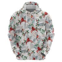 Cardinal Christmas White Hoodie Xmas Pattern - Wonder Print Shop