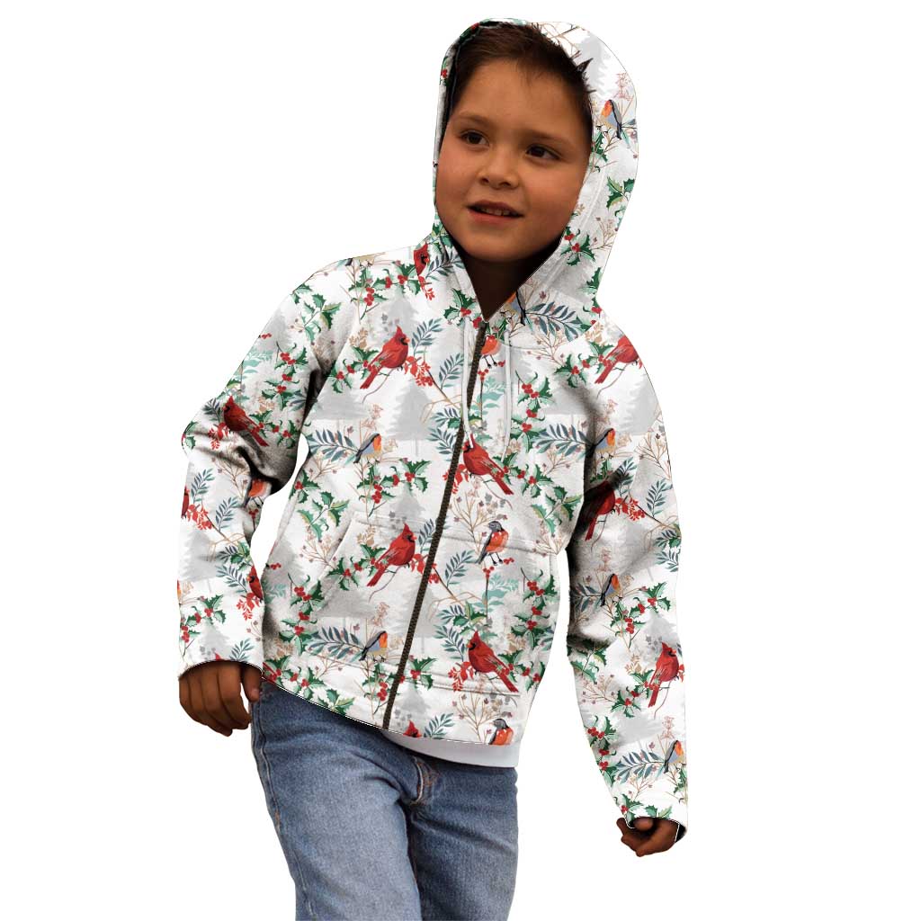 Cardinal Christmas White Kid Hoodie Xmas Pattern - Wonder Print Shop