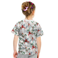 Cardinal Christmas White Kid T Shirt Xmas Pattern - Wonder Print Shop