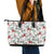 Cardinal Christmas White Leather Tote Bag Xmas Pattern - Wonder Print Shop