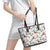 Cardinal Christmas White Leather Tote Bag Xmas Pattern - Wonder Print Shop