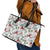 Cardinal Christmas White Leather Tote Bag Xmas Pattern - Wonder Print Shop