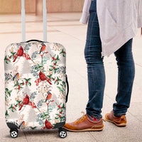 Cardinal Christmas White Luggage Cover Xmas Pattern - Wonder Print Shop