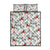 Cardinal Christmas White Quilt Bed Set Xmas Pattern - Wonder Print Shop