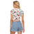 Cardinal Christmas White Raglan Cropped T Shirt Xmas Pattern - Wonder Print Shop