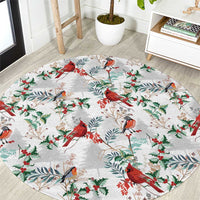 Cardical Christmas White Round Carpet Xmas Pattern