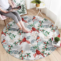 Cardical Christmas White Round Carpet Xmas Pattern