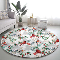 Cardical Christmas White Round Carpet Xmas Pattern