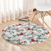 Cardical Christmas White Round Carpet Xmas Pattern