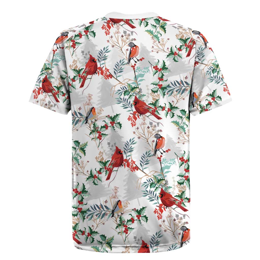 Cardinal Christmas White Rugby Jersey Xmas Pattern - Wonder Print Shop