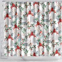 Cardical Christmas White Shower Curtain Xmas Pattern
