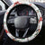 Cardinal Christmas White Steering Wheel Cover Xmas Pattern - Wonder Print Shop