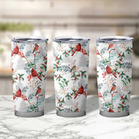 Cardinal Christmas White Tumbler Cup Xmas Pattern - Wonder Print Shop
