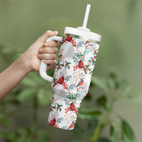 Cardinal Christmas White Tumbler With Handle Xmas Pattern - Wonder Print Shop