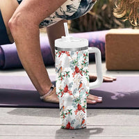 Cardinal Christmas White Tumbler With Handle Xmas Pattern - Wonder Print Shop