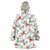 Cardinal Christmas White Wearable Blanket Hoodie Xmas Pattern - Wonder Print Shop