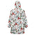 Cardinal Christmas White Wearable Blanket Hoodie Xmas Pattern - Wonder Print Shop