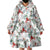 Cardinal Christmas White Wearable Blanket Hoodie Xmas Pattern - Wonder Print Shop