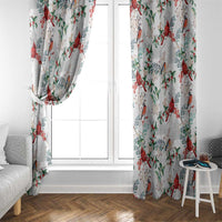Cardinal Christmas White Window Curtain Xmas Pattern - Wonder Print Shop