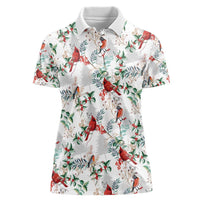 Cardinal Christmas White Women Polo Shirt Xmas Pattern - Wonder Print Shop