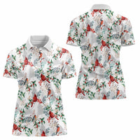 Cardinal Christmas White Women Polo Shirt Xmas Pattern - Wonder Print Shop