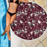 Cardinal Christmas Wine Red Beach Blanket Xmas Pattern - Wonder Print Shop