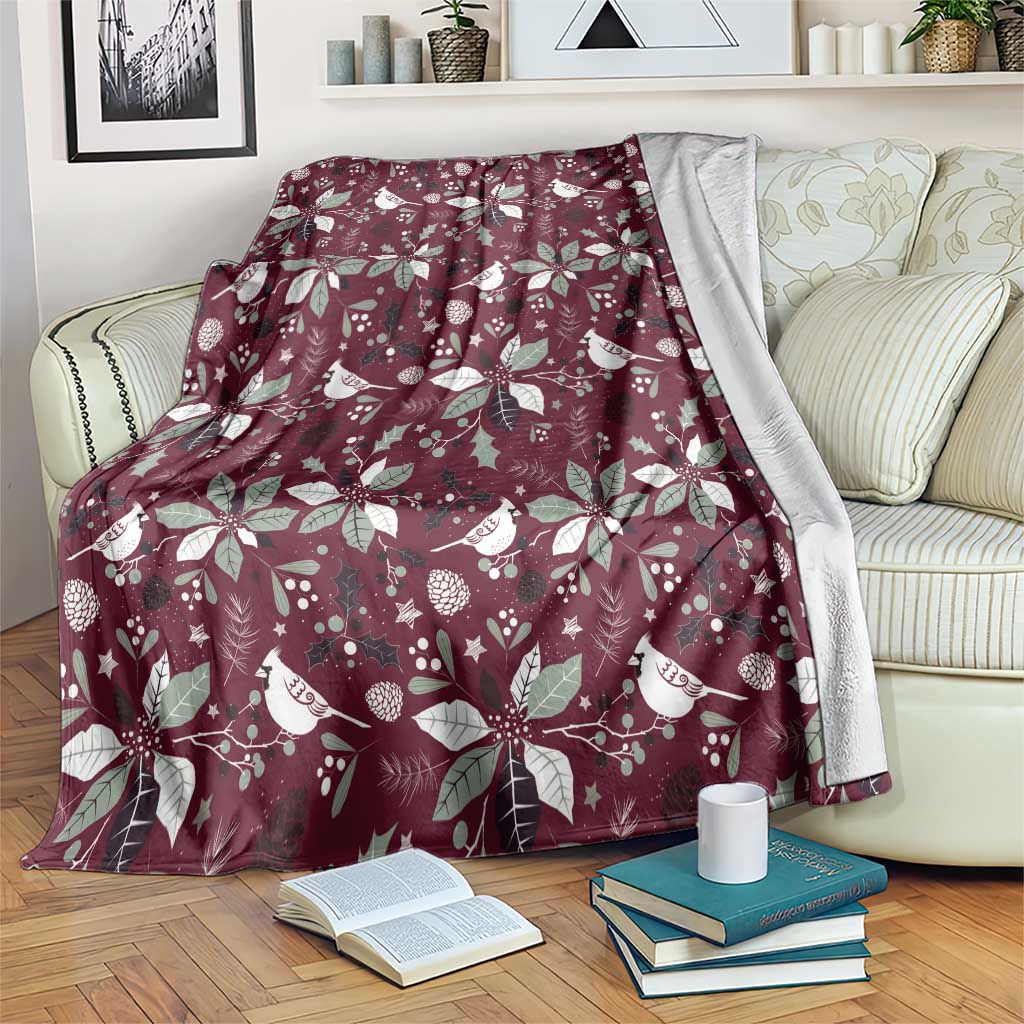 Cardical Christmas Wine Red Blanket Xmas Pattern