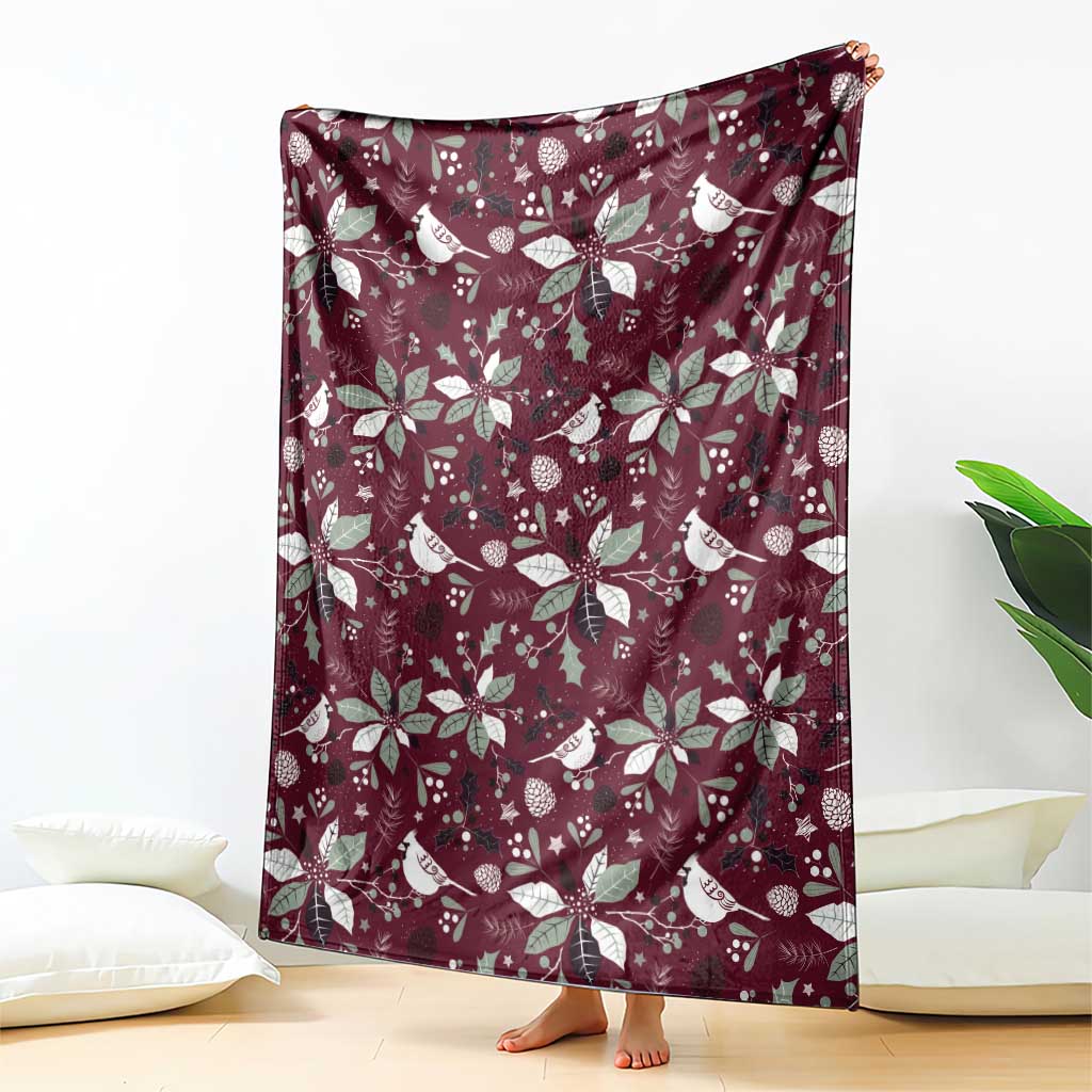 Cardical Christmas Wine Red Blanket Xmas Pattern