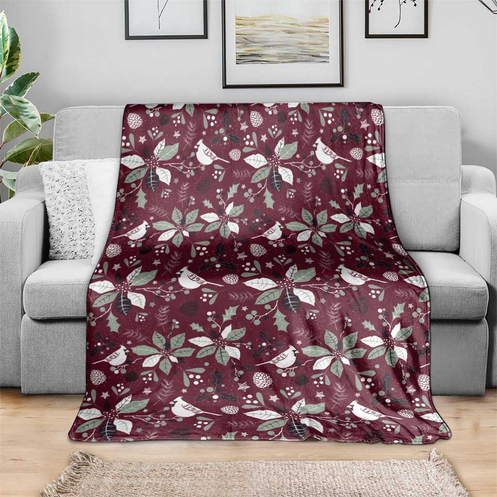 Cardical Christmas Wine Red Blanket Xmas Pattern