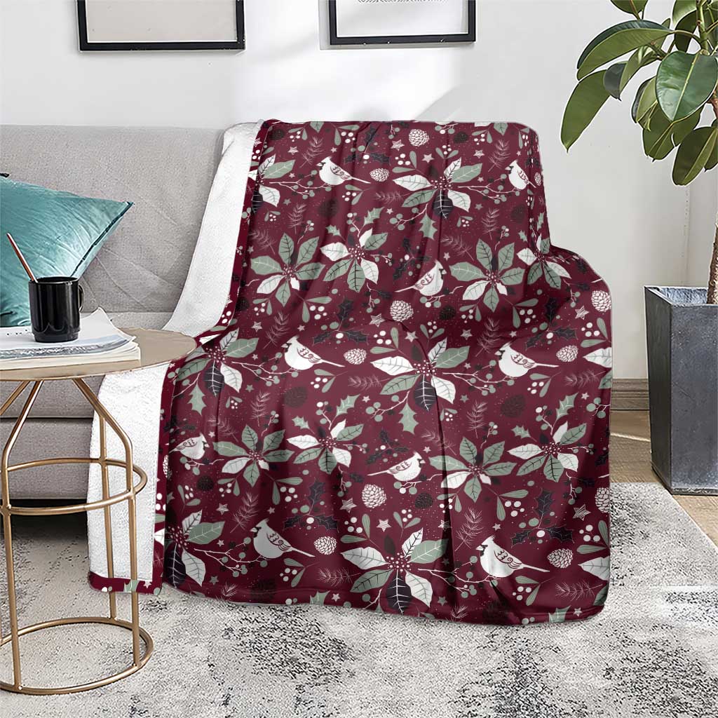 Cardical Christmas Wine Red Blanket Xmas Pattern