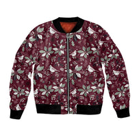Cardinal Christmas Wine Red Bomber Jacket Xmas Pattern - Wonder Print Shop