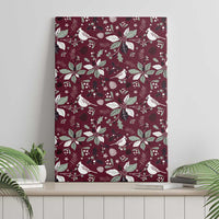 Cardinal Christmas Wine Red Canvas Wall Art Xmas Pattern - Wonder Print Shop