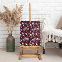 Cardinal Christmas Wine Red Canvas Wall Art Xmas Pattern - Wonder Print Shop