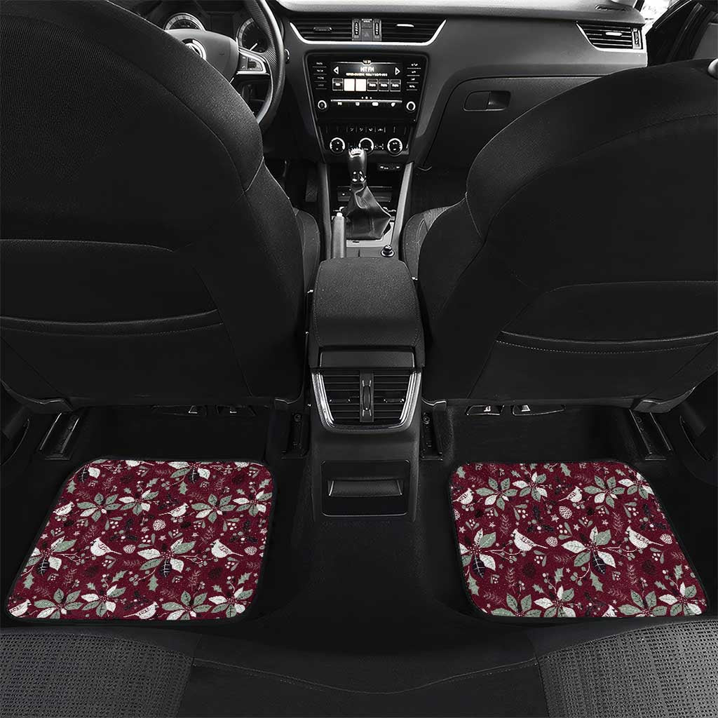 Cardinal Christmas Wine Red Car Mats Xmas Pattern - Wonder Print Shop