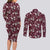 Cardinal Christmas Wine Red Couples Matching Long Sleeve Bodycon Dress and Long Sleeve Button Shirt Xmas Pattern - Wonder Print Shop