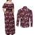 Cardinal Christmas Wine Red Couples Matching Off Shoulder Maxi Dress and Long Sleeve Button Shirt Xmas Pattern - Wonder Print Shop