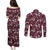 Cardinal Christmas Wine Red Couples Matching Puletasi and Long Sleeve Button Shirt Xmas Pattern - Wonder Print Shop