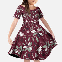 Cardinal Christmas Wine Red Family Matching Mermaid Dress and Hawaiian Shirt Xmas Pattern - Wonder Print Shop