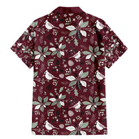 Cardinal Christmas Wine Red Family Matching Mermaid Dress and Hawaiian Shirt Xmas Pattern - Wonder Print Shop