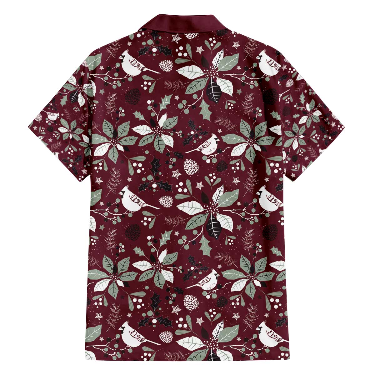 Cardinal Christmas Wine Red Family Matching Off The Shoulder Long Sleeve Dress and Hawaiian Shirt Xmas Pattern - Wonder Print Shop