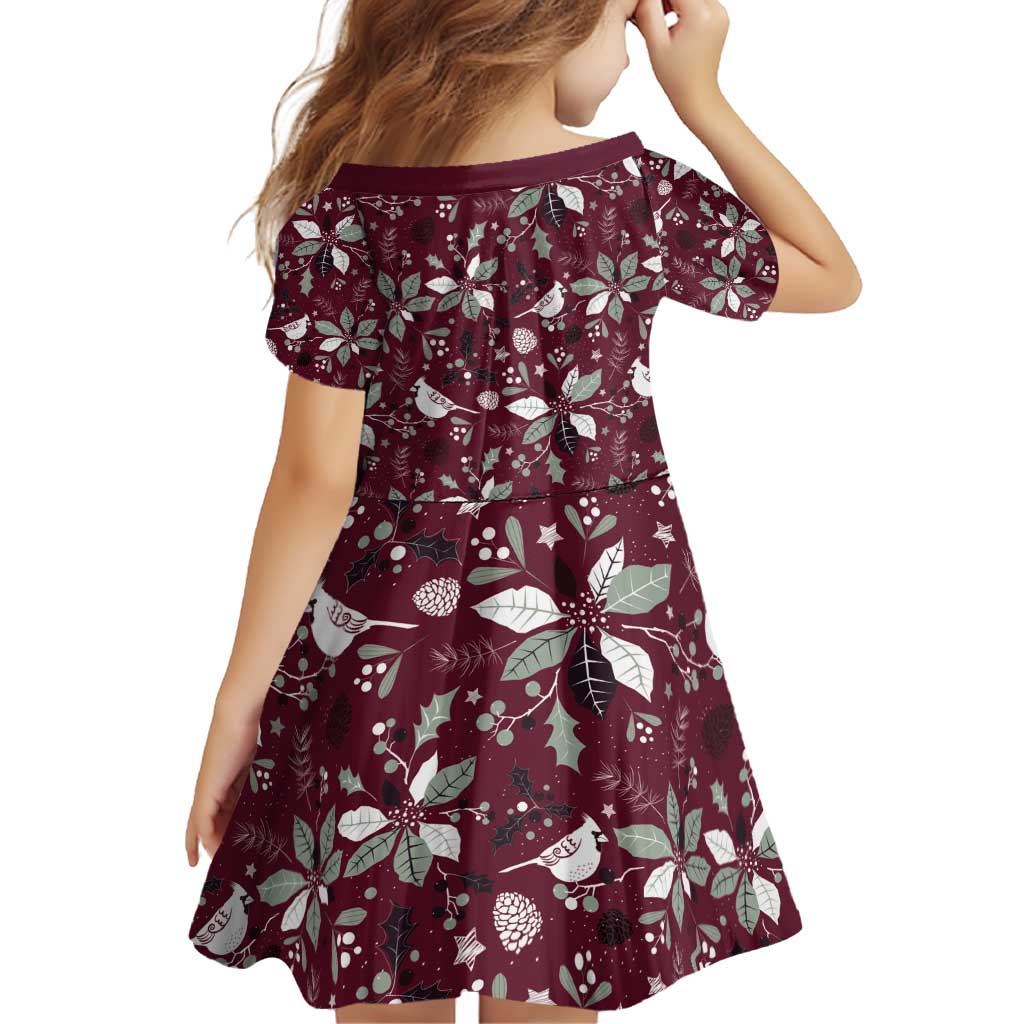 Cardinal Christmas Wine Red Family Matching Off Shoulder Short Dress and Hawaiian Shirt Xmas Pattern - Wonder Print Shop