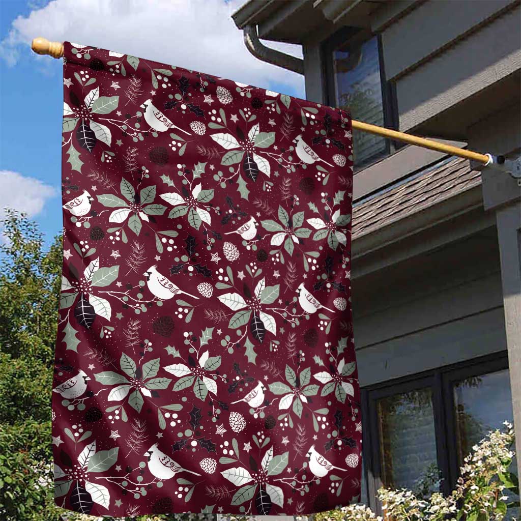 Cardinal Christmas Wine Red Garden Flag Xmas Pattern - Wonder Print Shop