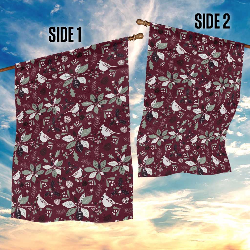 Cardinal Christmas Wine Red Garden Flag Xmas Pattern - Wonder Print Shop