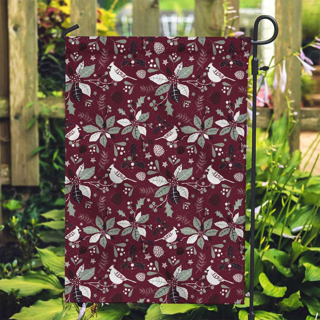 Cardinal Christmas Wine Red Garden Flag Xmas Pattern - Wonder Print Shop