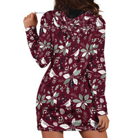 Cardinal Christmas Wine Red Hoodie Dress Xmas Pattern - Wonder Print Shop