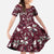 Cardinal Christmas Wine Red Kid Short Sleeve Dress Xmas Pattern - Wonder Print Shop