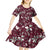 Cardinal Christmas Wine Red Kid Short Sleeve Dress Xmas Pattern - Wonder Print Shop