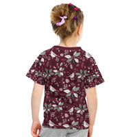Cardinal Christmas Wine Red Kid T Shirt Xmas Pattern - Wonder Print Shop