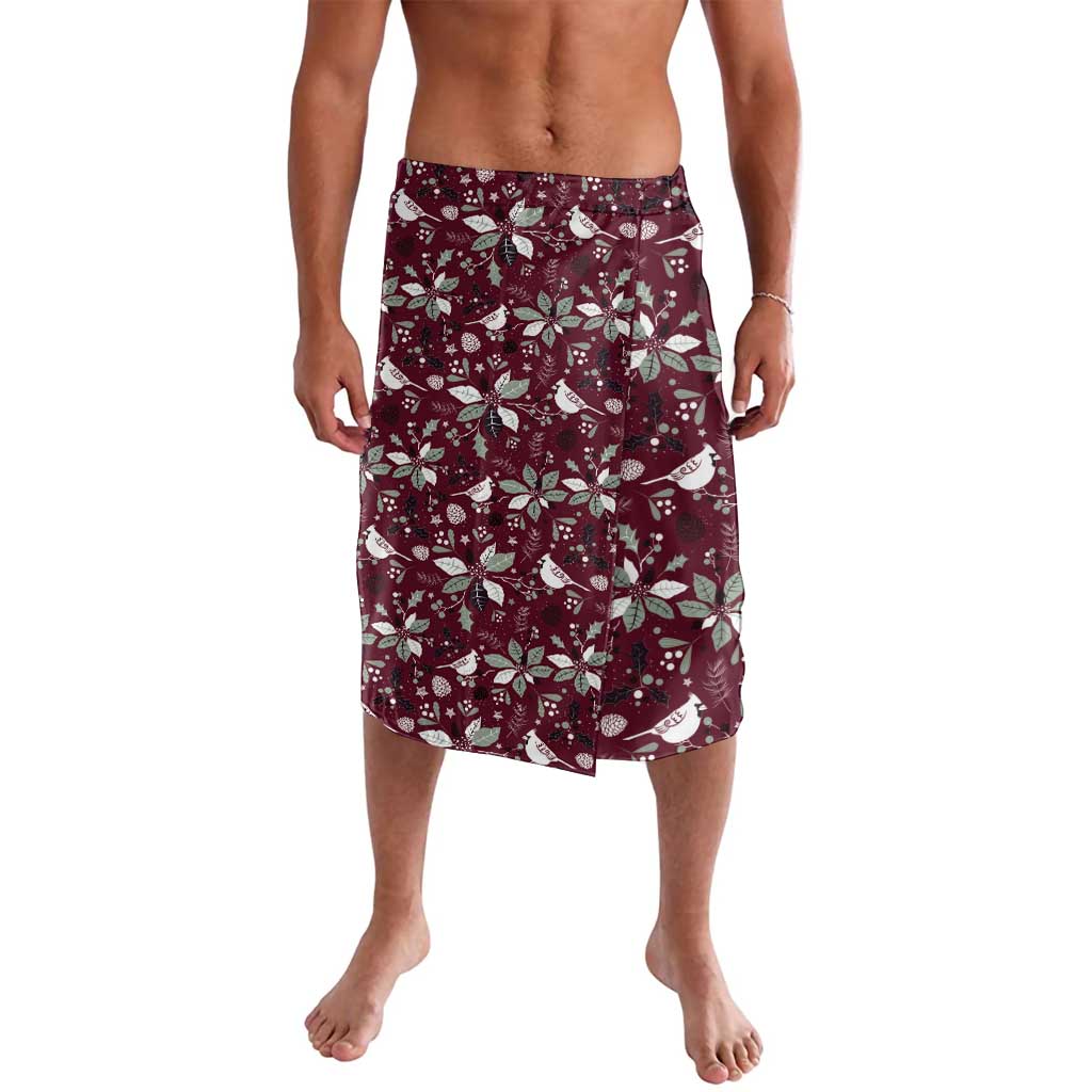 Cardinal Christmas Wine Red Lavalava Xmas Pattern - Wonder Print Shop