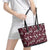 Cardinal Christmas Wine Red Leather Tote Bag Xmas Pattern - Wonder Print Shop